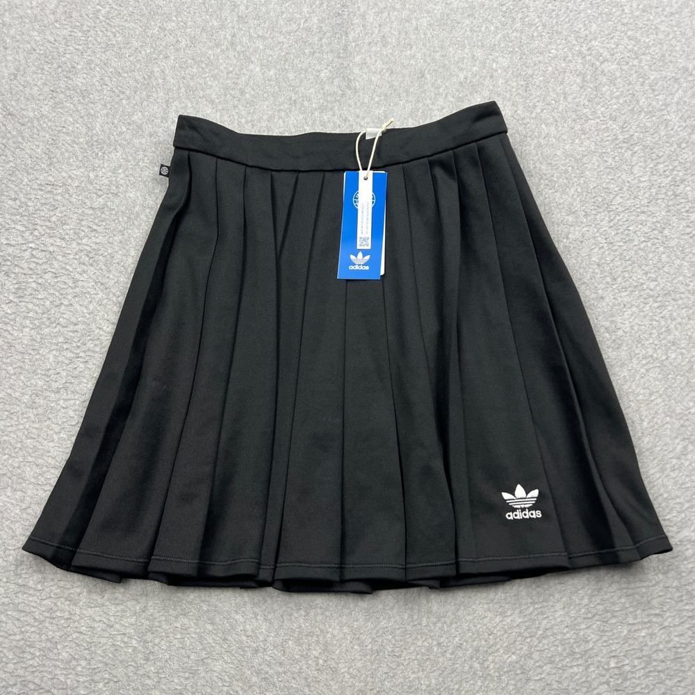 NEW Adidas Adicolor Classics Tennis Skirt Women Small Black Pleated Golf HC2058